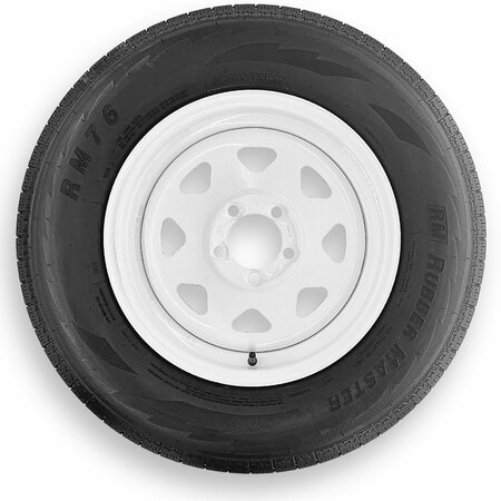 RUBBERMASTER - STEEL MASTER Rubbermaster ST205/75R15 8 Ply Highway Rib Tire and 5 on 4.5 Eight Spoke Wheel Assembly 599337